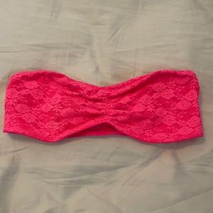 Hot pink, lace bandeau top